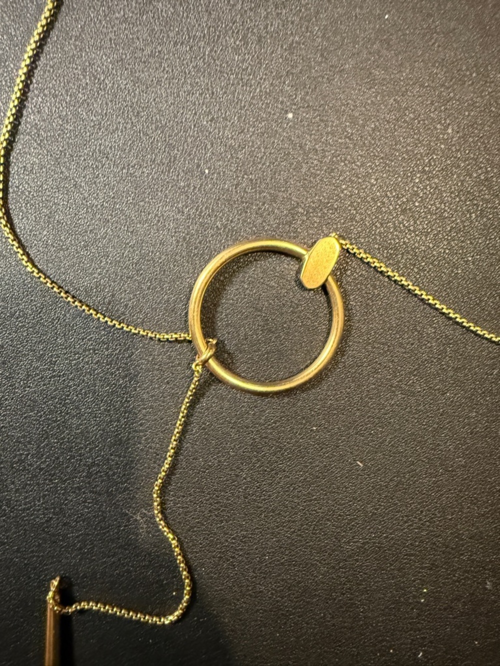 Kendra Scott Gold Slide Lariat Necklace with Circle Pendant - Picture 4 of 4